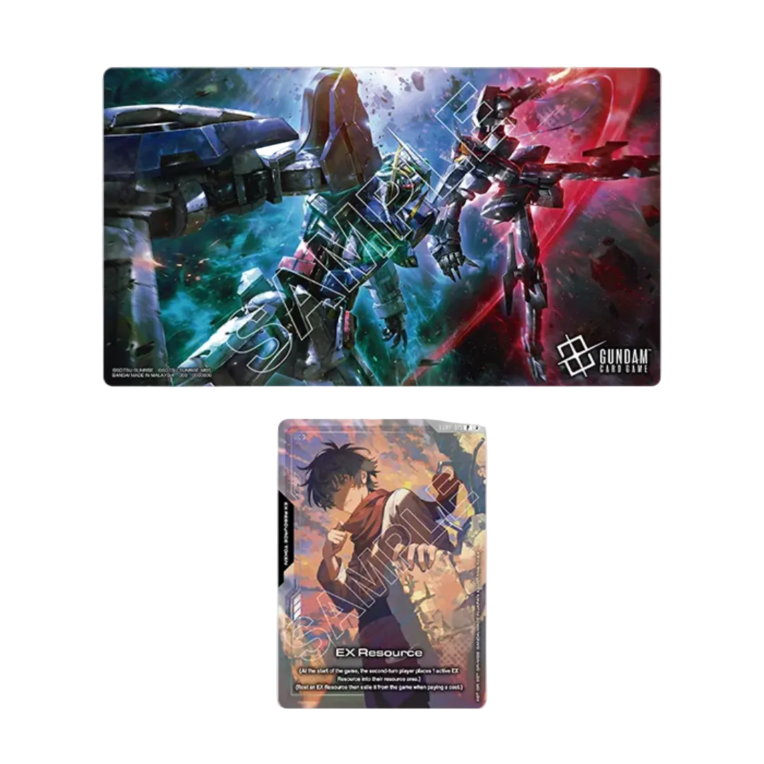 Gundam Card Game - Playmat & Promo Card - Mobile Suit Gundam 00