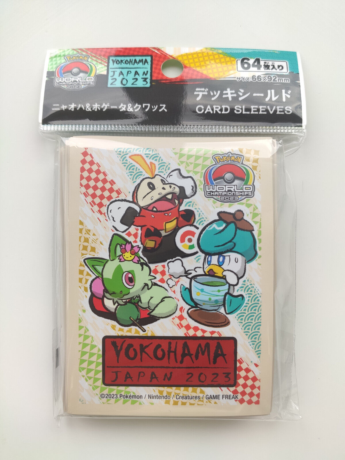 PokƩmon Trading Card Game Official Card Sleeves x64 - Yokohama World Championships 2023 - Pikachu & Friends