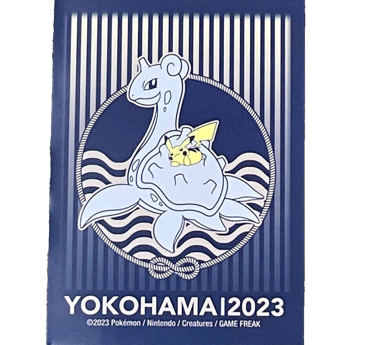 PokƩmon Trading Card Game Official Card Sleeves x64 - Yokohama World Championships 2023 - Lapras & Pikachu