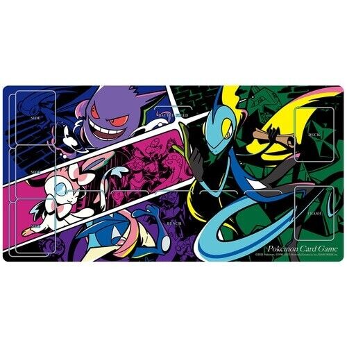 PokƩmon Center Trading Card Game Official Playmat - Midnight Agent Cinema - Inteleon, Greninja, Gengar & Sylveon