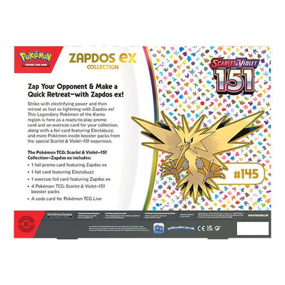 Pokémon Zapdos EX Collection Scarlet & Violet 151 Official Factory Sealed