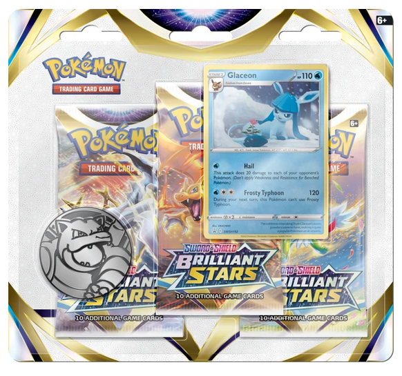Pokémon Card Game Sword & Shield Brilliant Stars Triple Blister Pack Official Factory Sealed