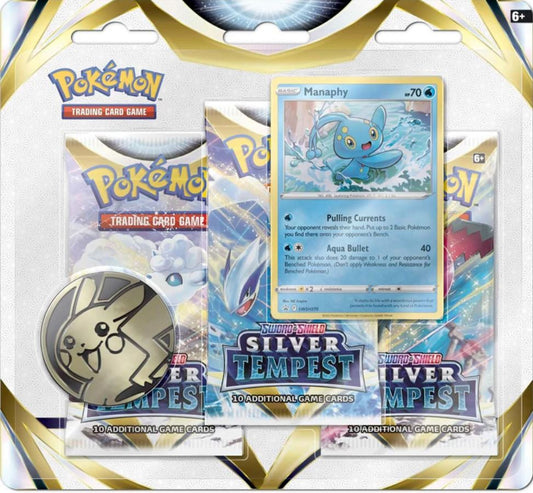 Pokémon Card Game Sword & Shield Silver Tempest Triple Blister Pack Official Factory Sealed