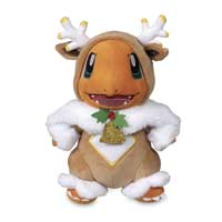 Pokémon Center Christmas Charmander Official Plush (Reindeer Bell)