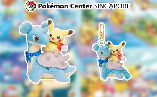 Pokémon Center Singapore Pikachu Riding Lapras (Mini Keychain) Official Plush