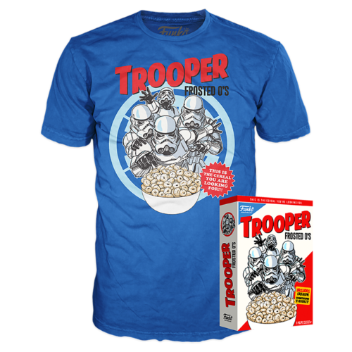 Trooper Frosted O's MCM Exclusive Sticker Cereal Box & TEE Funko - Size Small